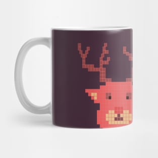 Deer from squares. Pixel. Mug